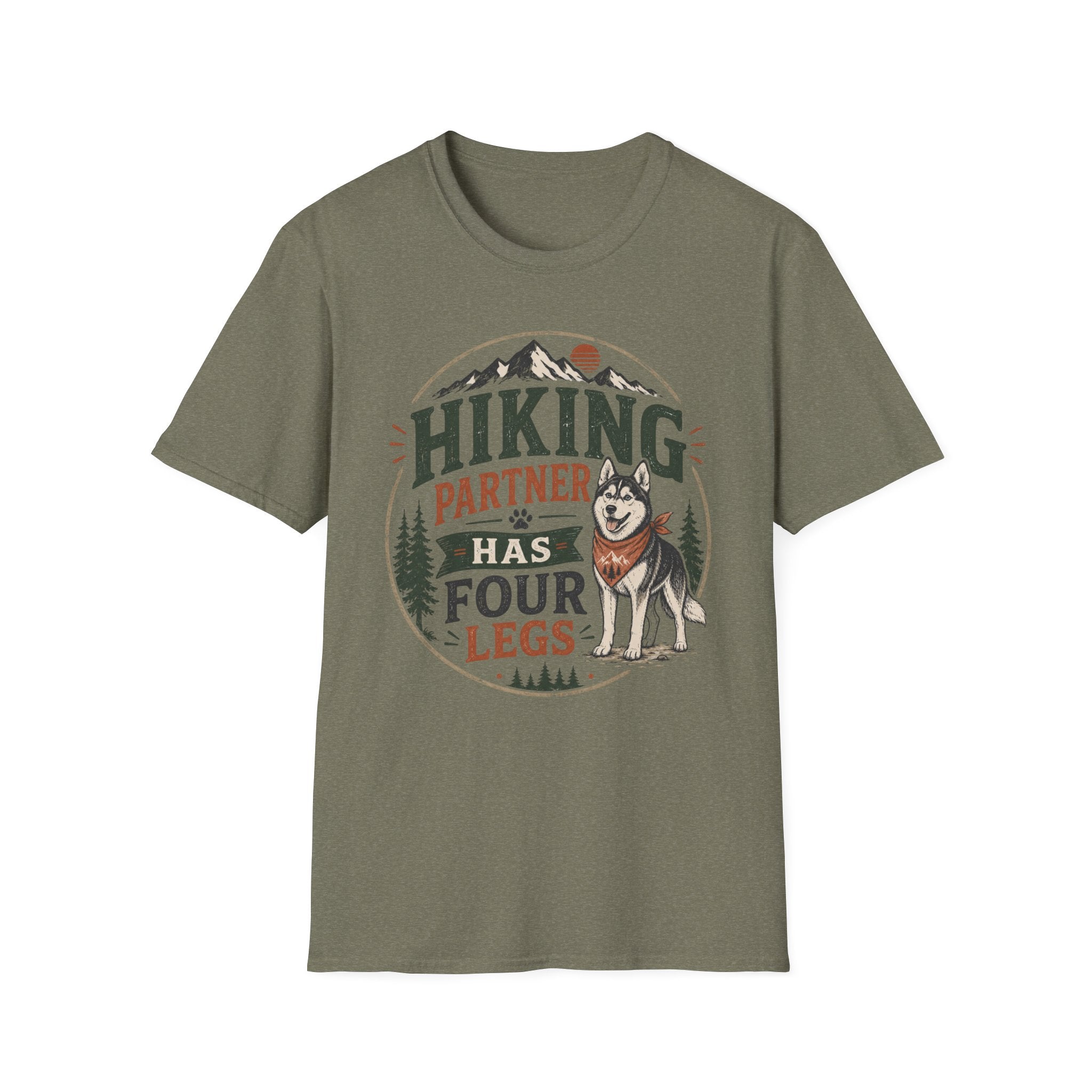 Hiking Partner Has Four Legs T-Shirt — Dog Lover Outdoor Tee
