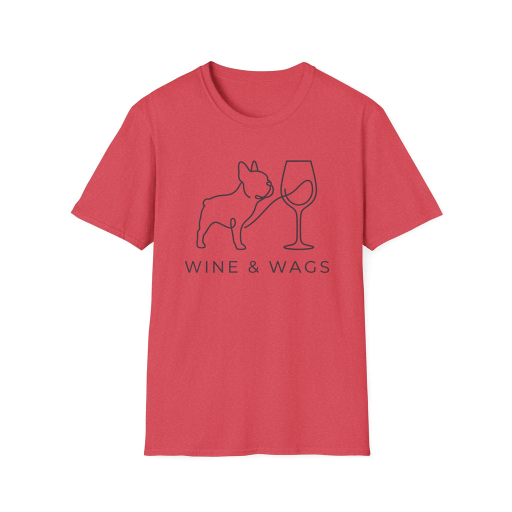 Wine & Wags T-Shirt — Dog and Wine Glass Tee
