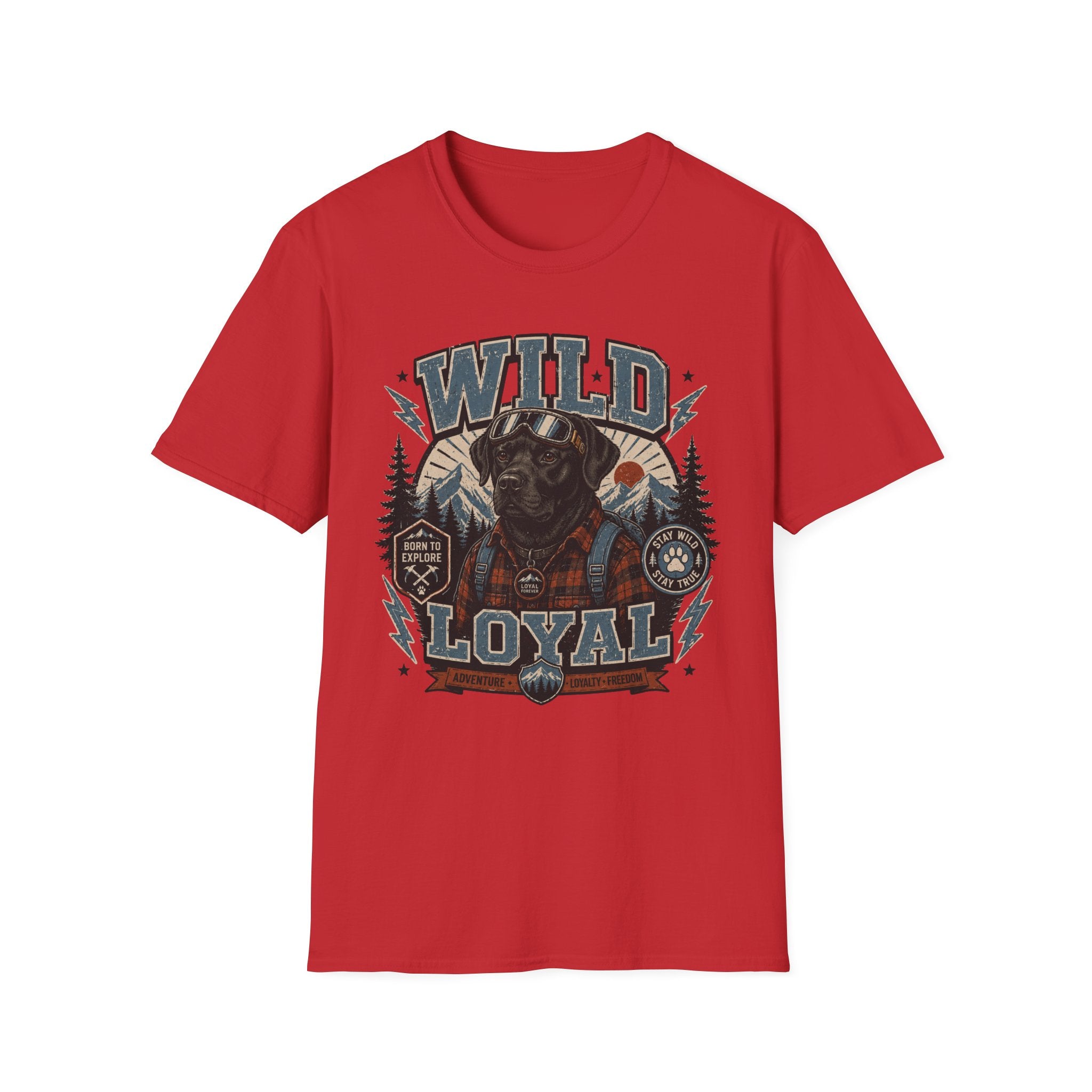 Wild & Loyal Dog T-Shirt — Vintage Lumberjack Black Labrador Design
