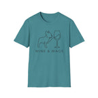 Wine & Wags T-Shirt — Dog and Wine Glass Tee