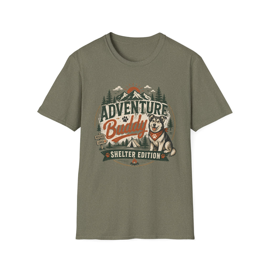 Adventure Buddy T-Shirt — Shelter Edition Dog Hiking Tee