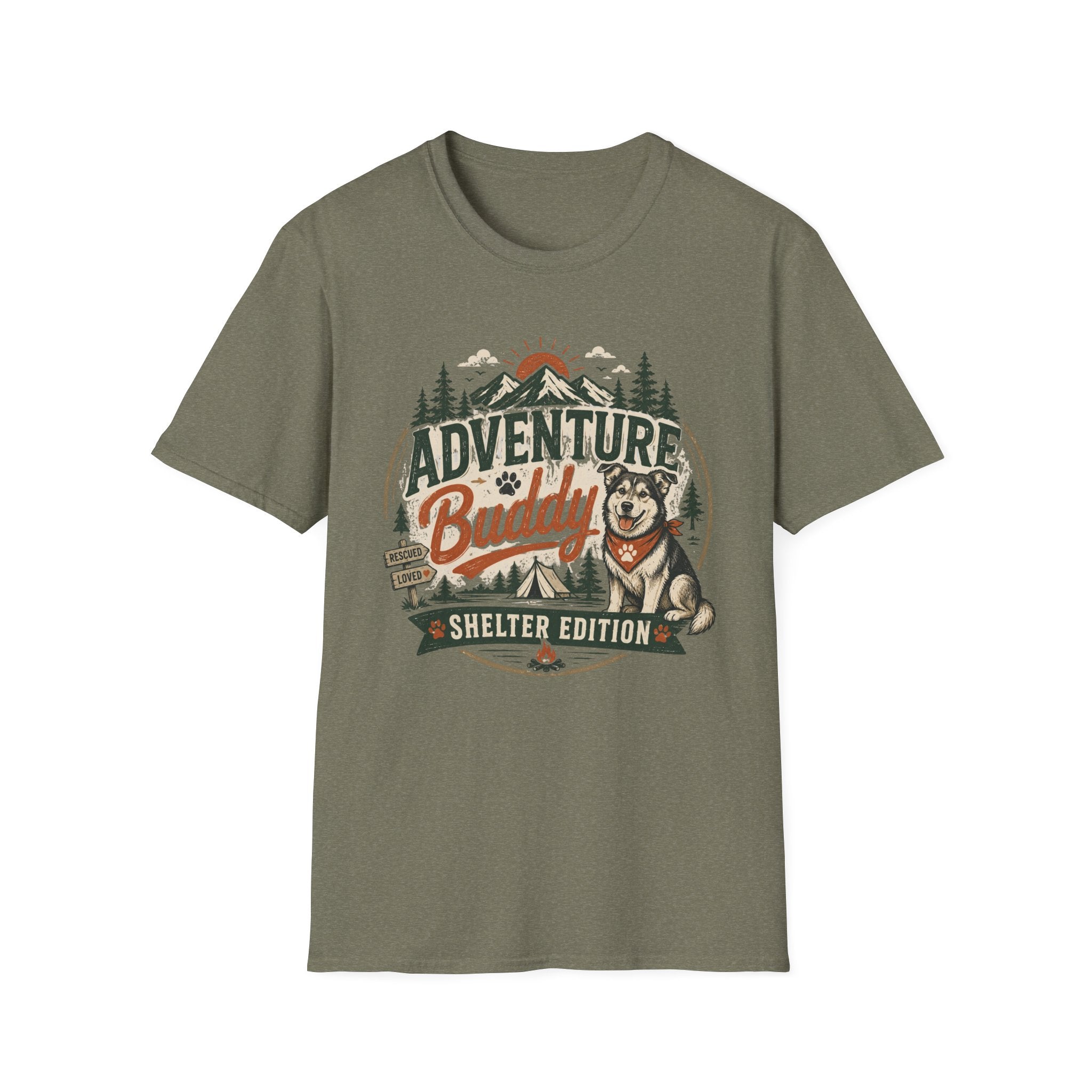 Adventure Buddy T-Shirt — Shelter Edition Dog Hiking Tee