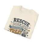 Rescue Dog Mom T-Shirt — "Professional Treat Dealer" Cute Rescue Puppy Tee