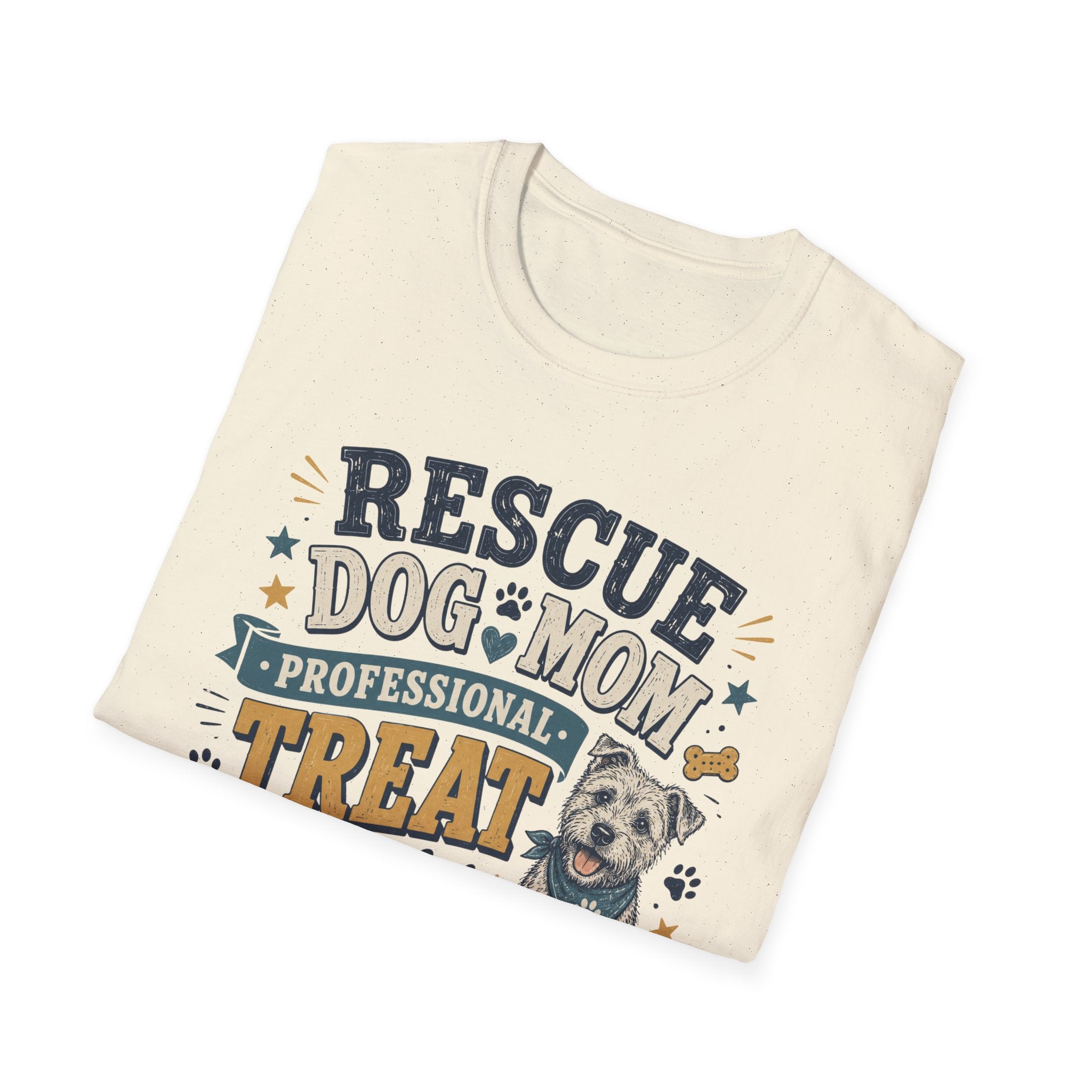 Rescue Dog Mom T-Shirt — "Professional Treat Dealer" Cute Rescue Puppy Tee
