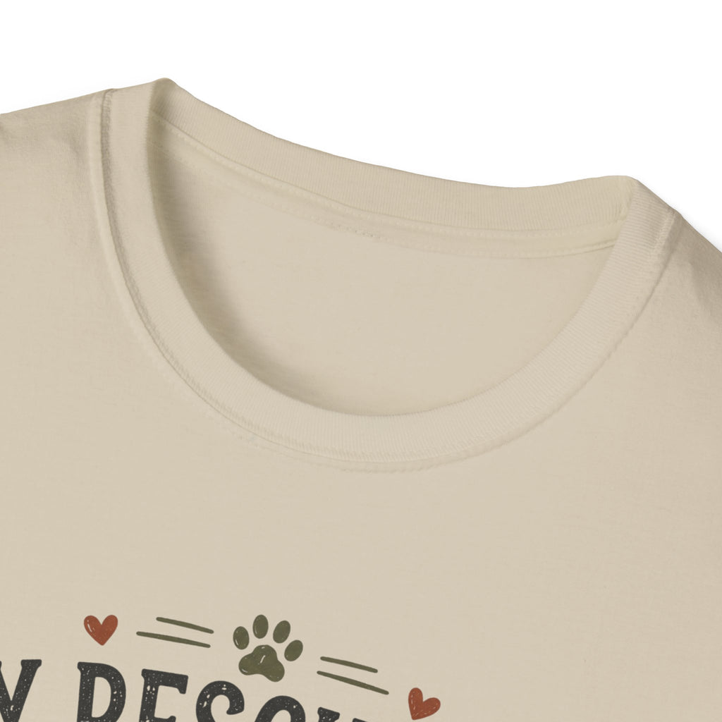 Rescue Dog T-Shirt — "My Rescue Dog Came With Emotional Baggage" Cute Adopted Pup Tee