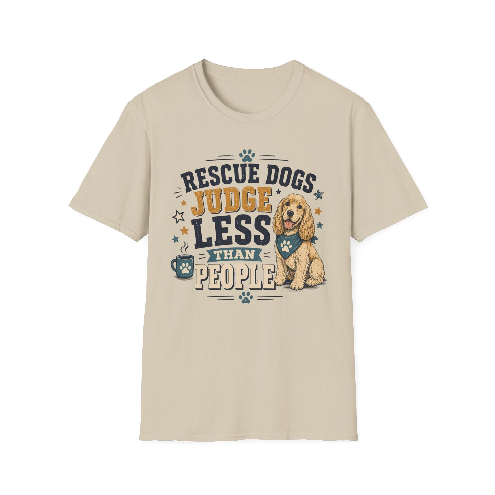 Rescue Dogs Judge Less Than People T-Shirt — Cute Cocker Spaniel Rescue Tee