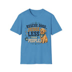 Rescue Dogs Judge Less Than People T-Shirt — Cute Golden Retriever Rescue Tee