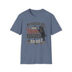My Rescue Dog Has Trust Issues T-Shirt —Black Lab Rescue Dog Owner Tee
