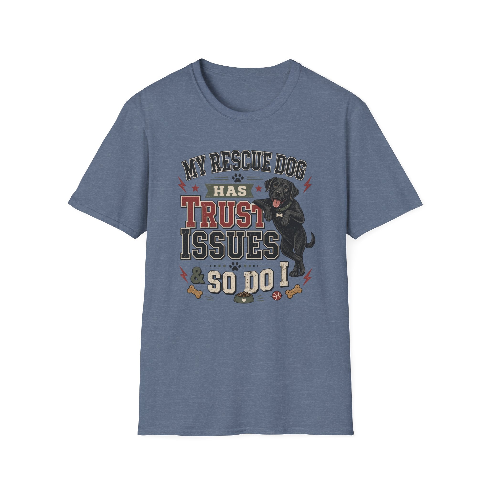 My Rescue Dog Has Trust Issues T-Shirt —Black Lab Rescue Dog Owner Tee