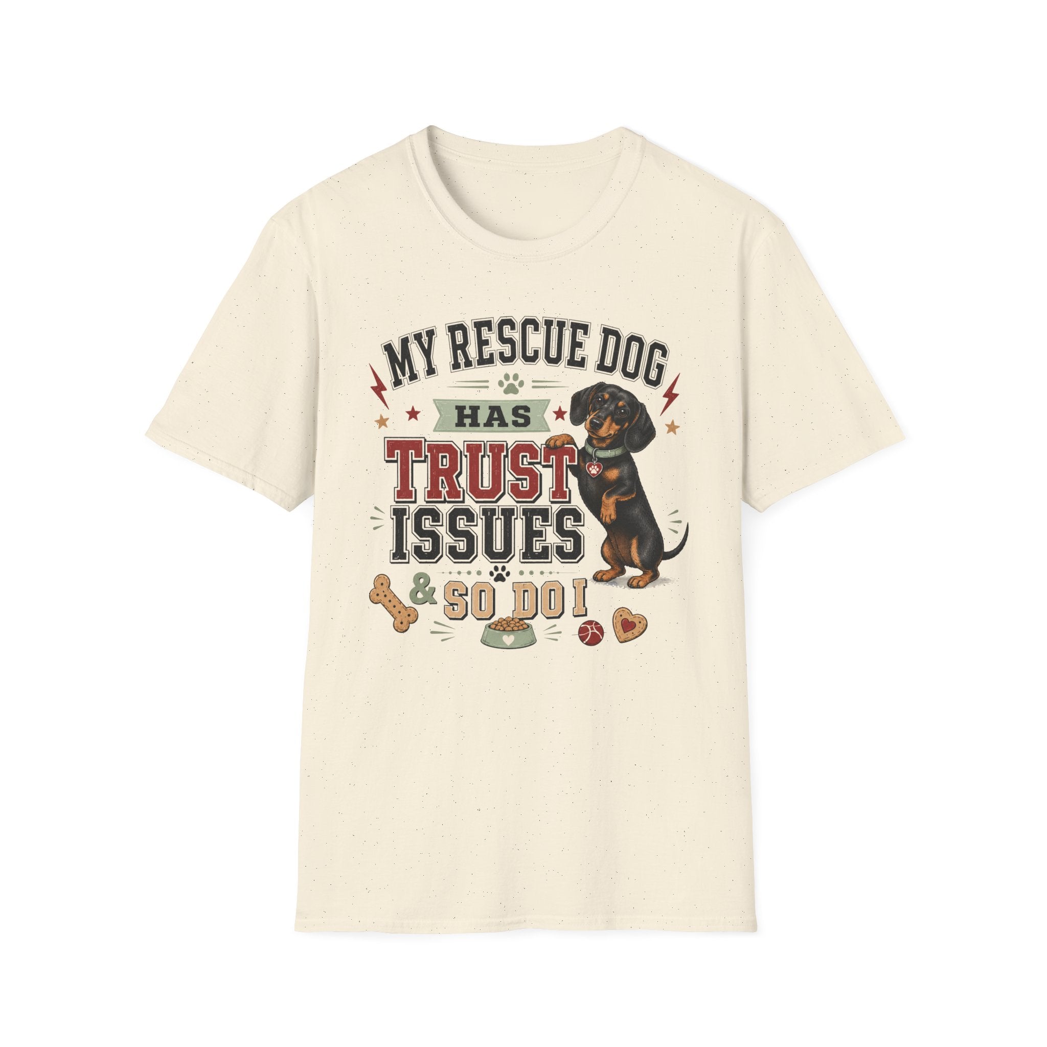 My Rescue Dog Has Trust Issues T-Shirt —Dachshund Rescue Dog Owner Tee