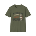Rescue Dog T-Shirt — "My Rescue Dog Came With Emotional Baggage" Cute Adopted Pup Tee