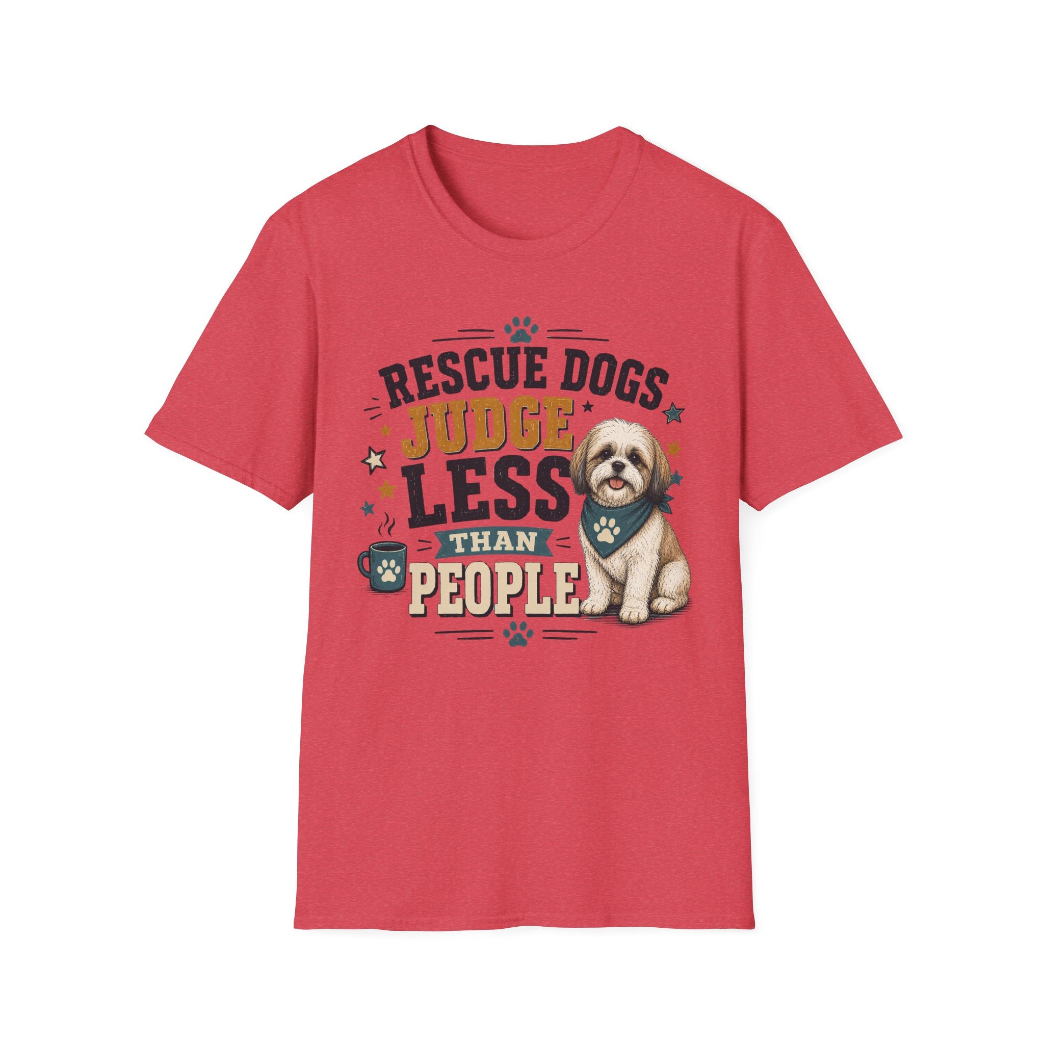 Rescue Dogs Judge Less Than People T-Shirt — Cute Maltese Rescue Tee