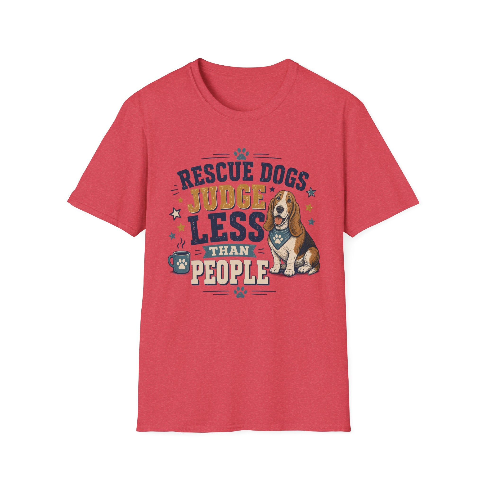 Rescue Dogs Judge Less Than People T-Shirt — Cute Basset Hound Rescue Tee