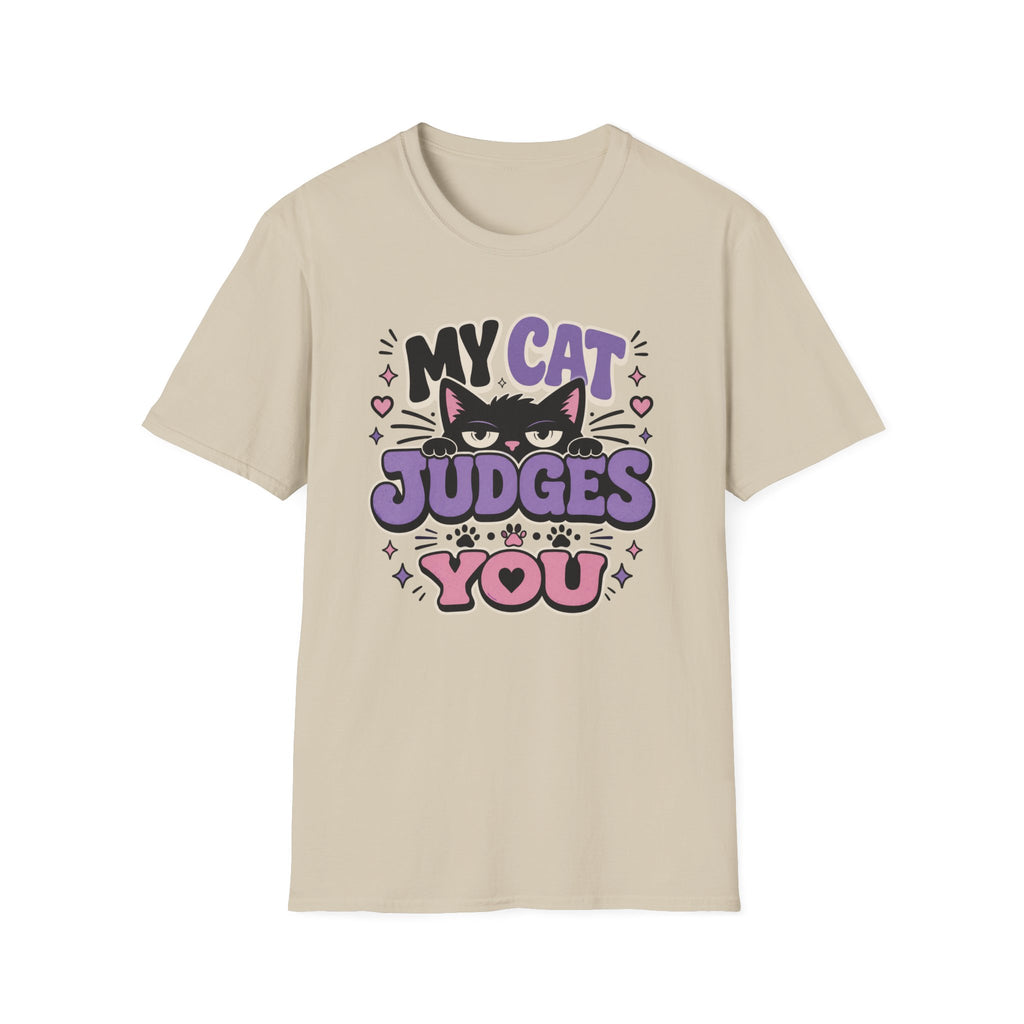 'My Cat Judges You' Cute Funny Cat Graphic Tee