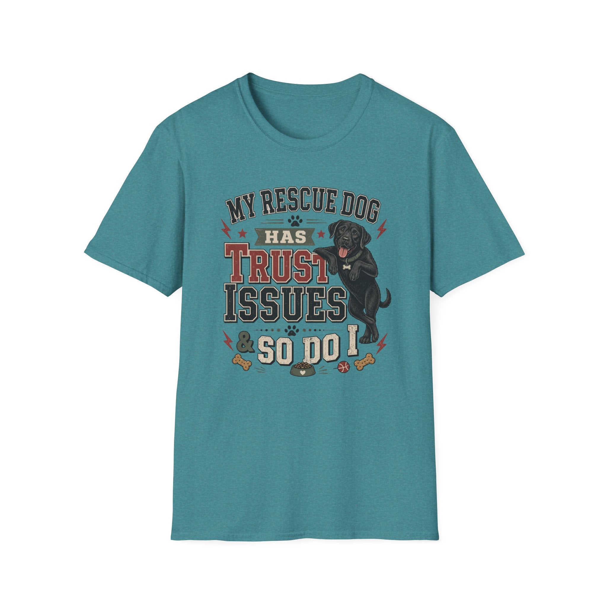 My Rescue Dog Has Trust Issues T-Shirt —Black Lab Rescue Dog Owner Tee