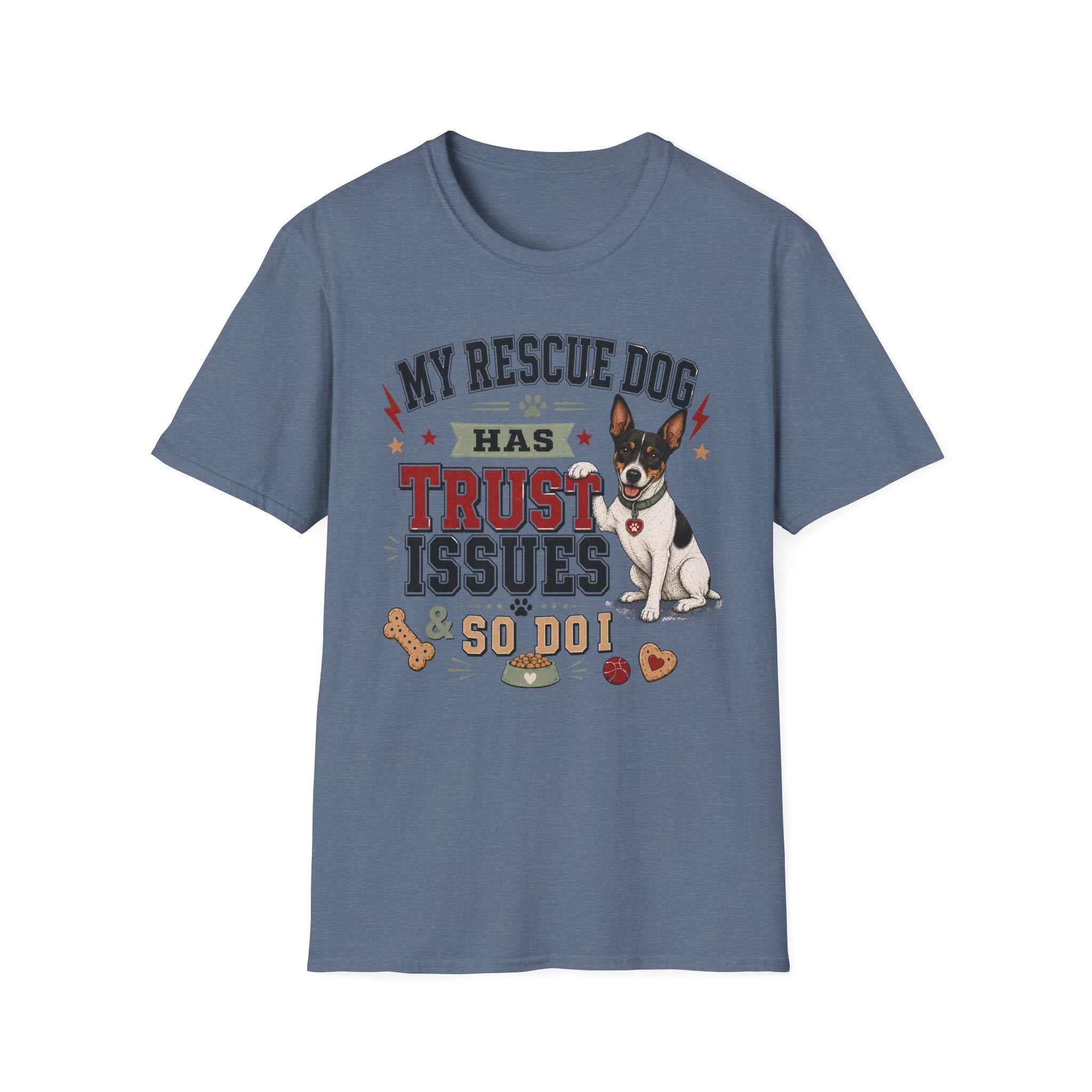 My Rescue Dog Has Trust Issues T-Shirt —Rat Terrier Rescue Dog Owner Tee