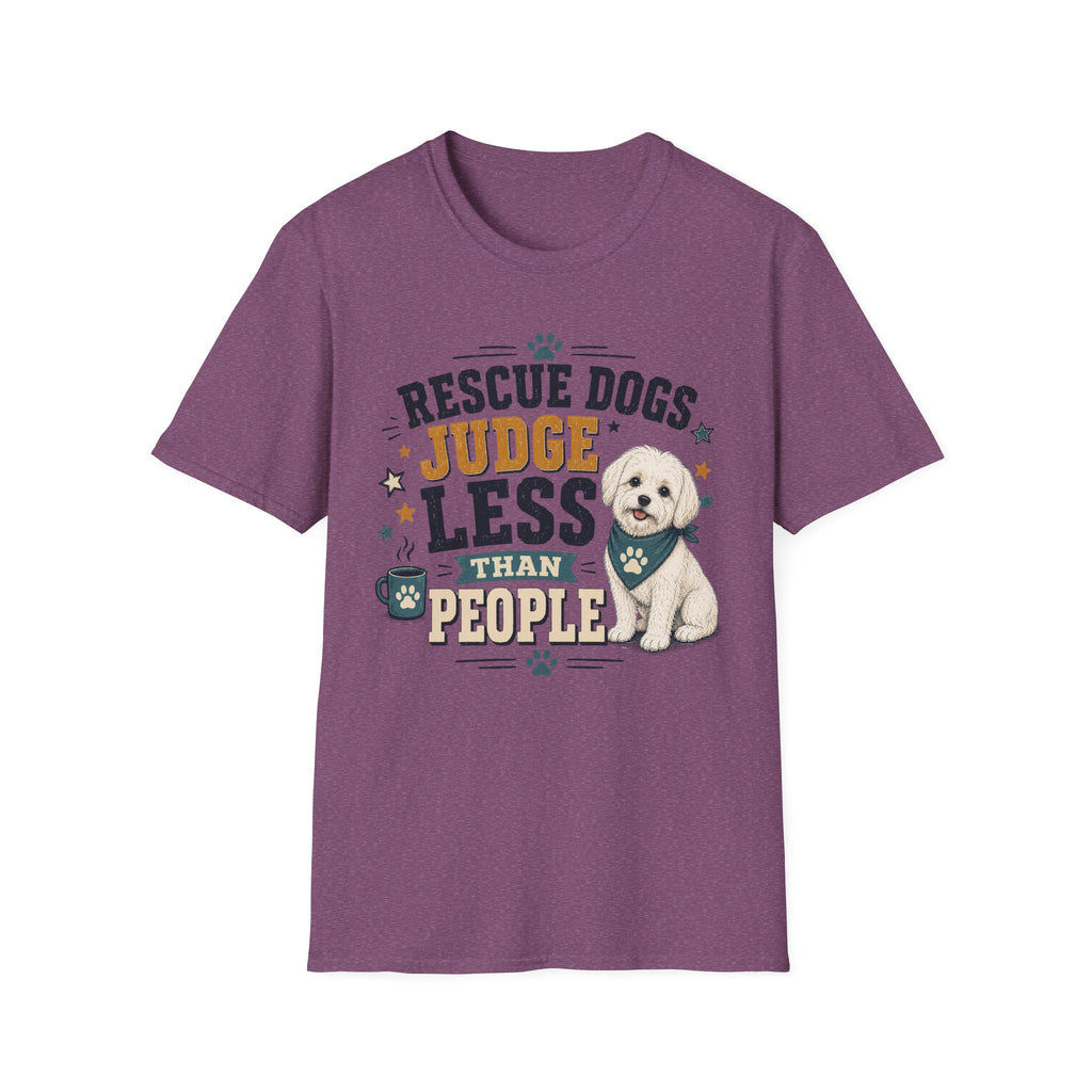 Rescue Dogs Judge Less Than People T-Shirt — Cute Shih Zhu Rescue Tee