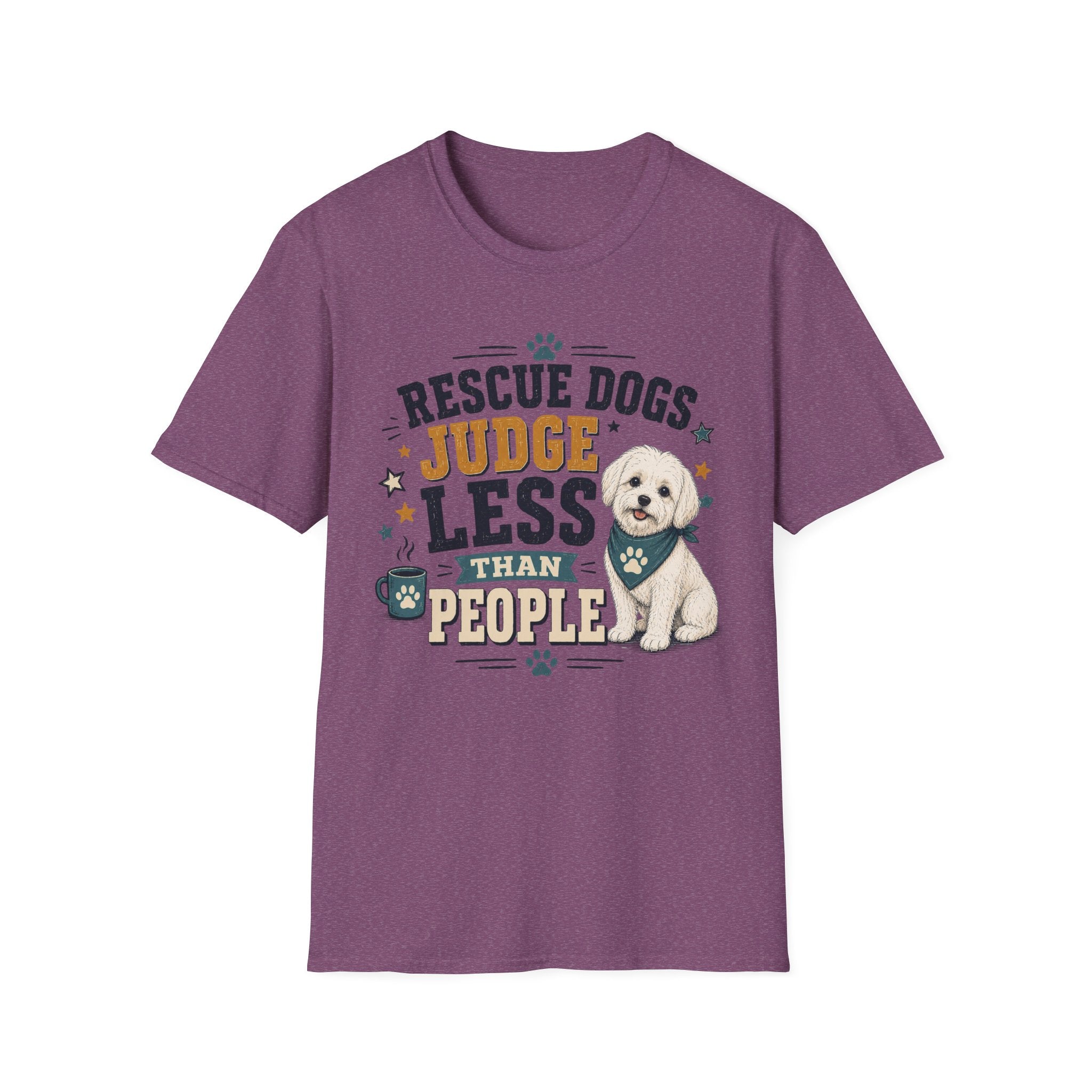 Rescue Dogs Judge Less Than People T-Shirt — Cute Shih Zhu Rescue Tee