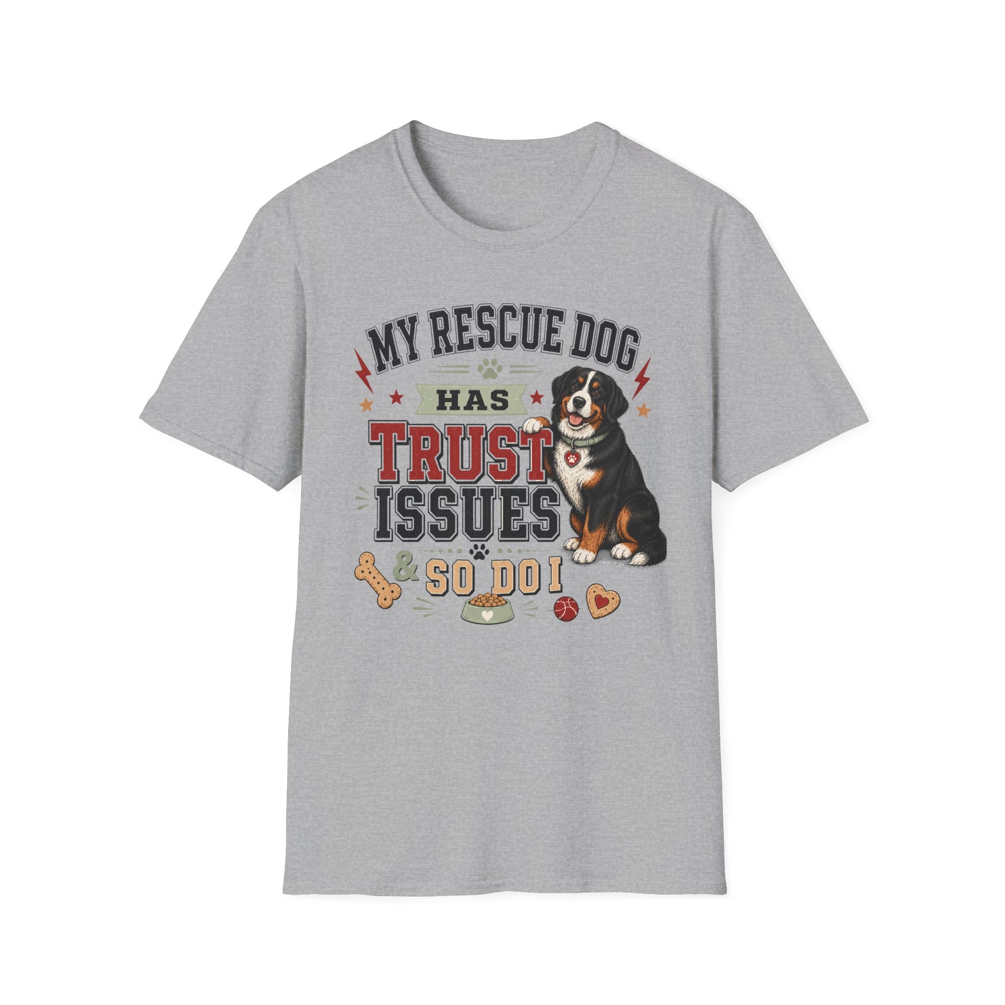 My Rescue Dog Has Trust Issues T-Shirt —Bernese Mountain Rescue Dog Owner Tee