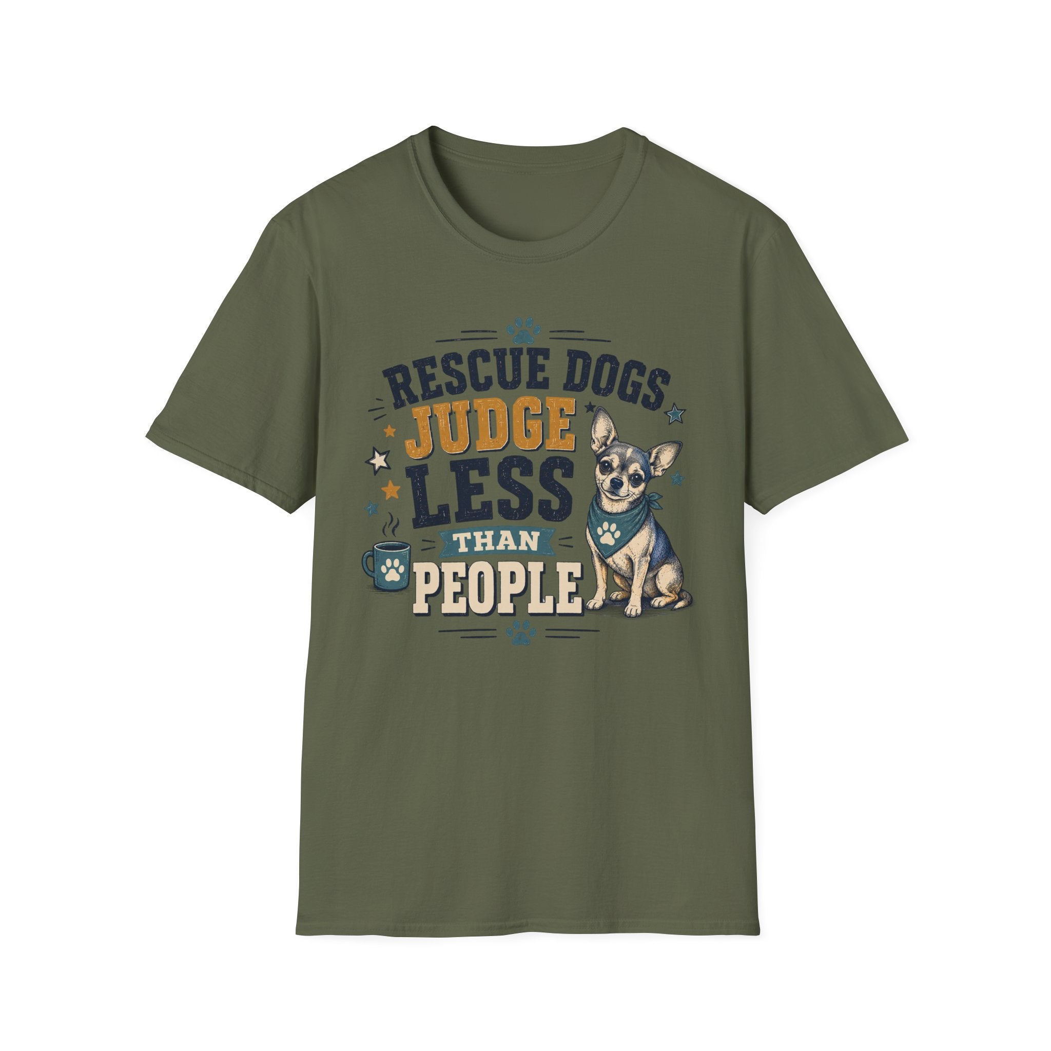 Rescue Dogs Judge Less Than People T-Shirt — Cute Chihuahua Rescue Tee