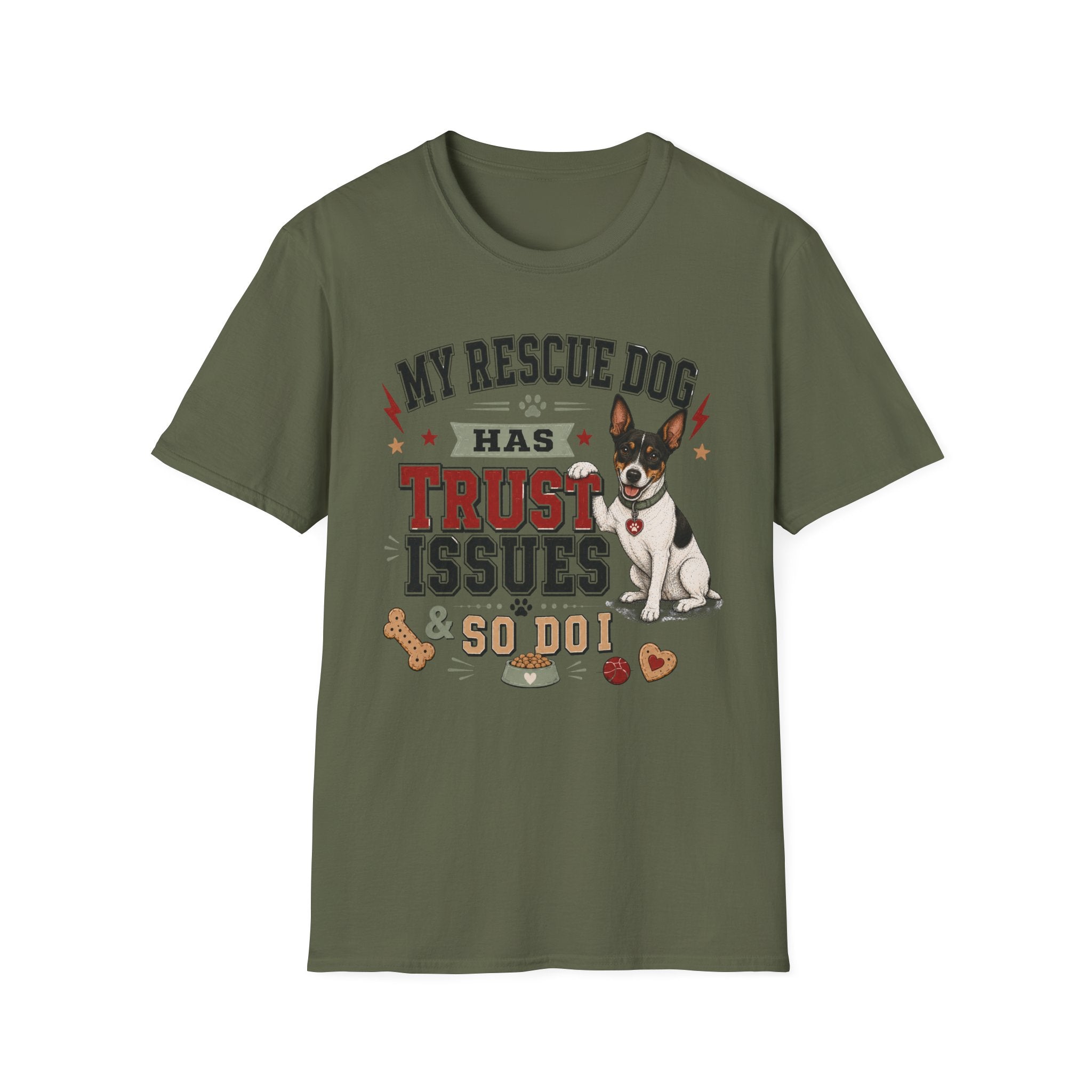 My Rescue Dog Has Trust Issues T-Shirt —Rat Terrier Rescue Dog Owner Tee