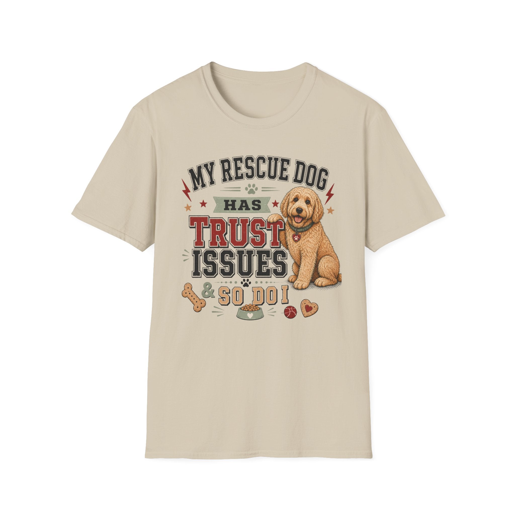 My Rescue Dog Has Trust Issues T-Shirt —Golden Doodle Rescue Dog Owner Tee