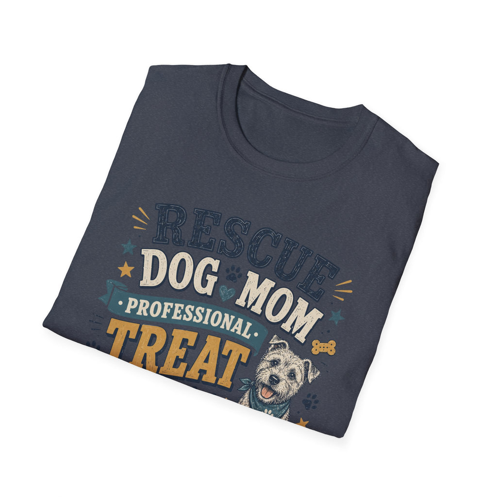 Rescue Dog Mom T-Shirt — "Professional Treat Dealer" Cute Rescue Puppy Tee