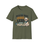 Rescue Dogs Judge Less Than People T-Shirt — Cute Maltese Rescue Tee
