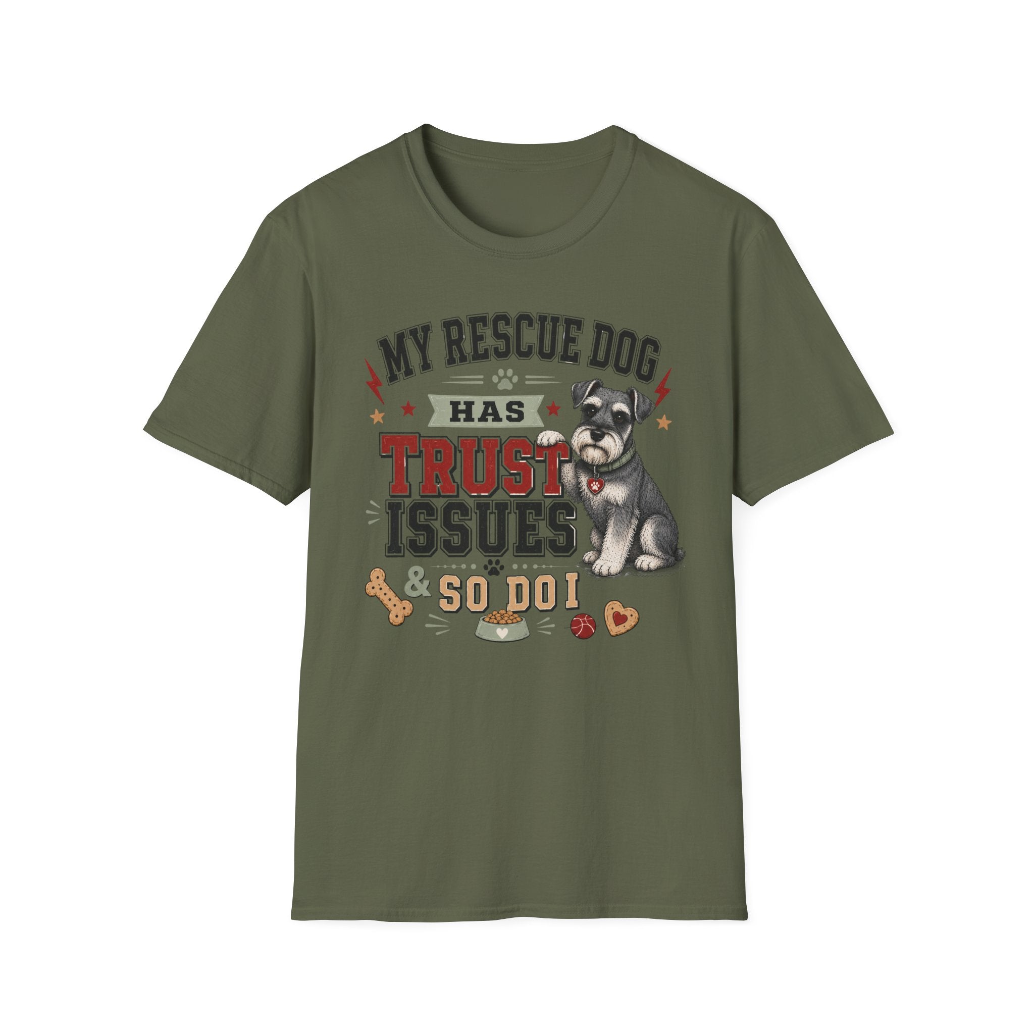My Rescue Dog Has Trust Issues T-Shirt —Schnauzer Rescue Dog Owner Tee