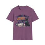 Rescue Dogs Judge Less Than People T-Shirt — Cute Black Lab Rescue Tee