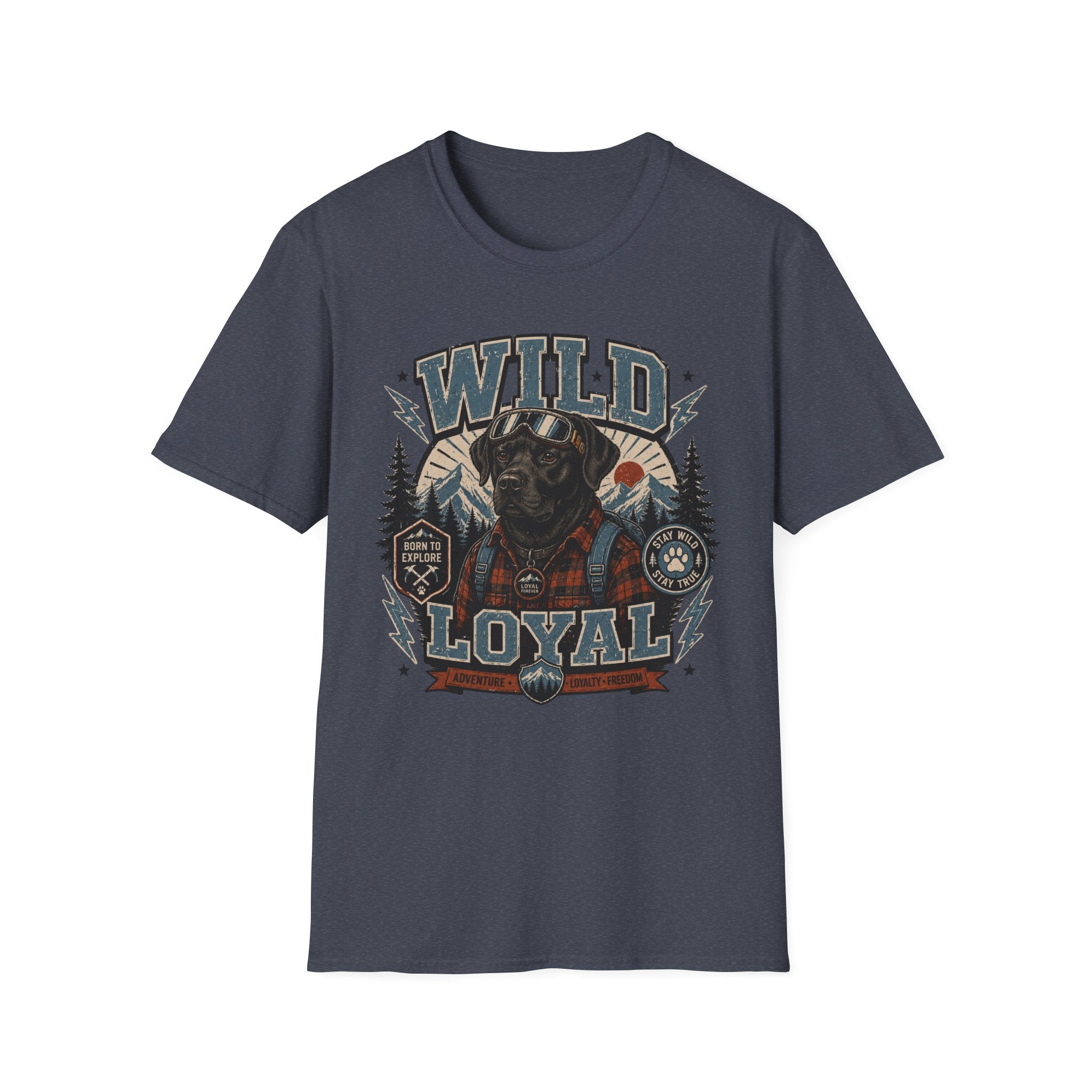 Wild & Loyal Dog T-Shirt — Vintage Lumberjack Black Labrador Design
