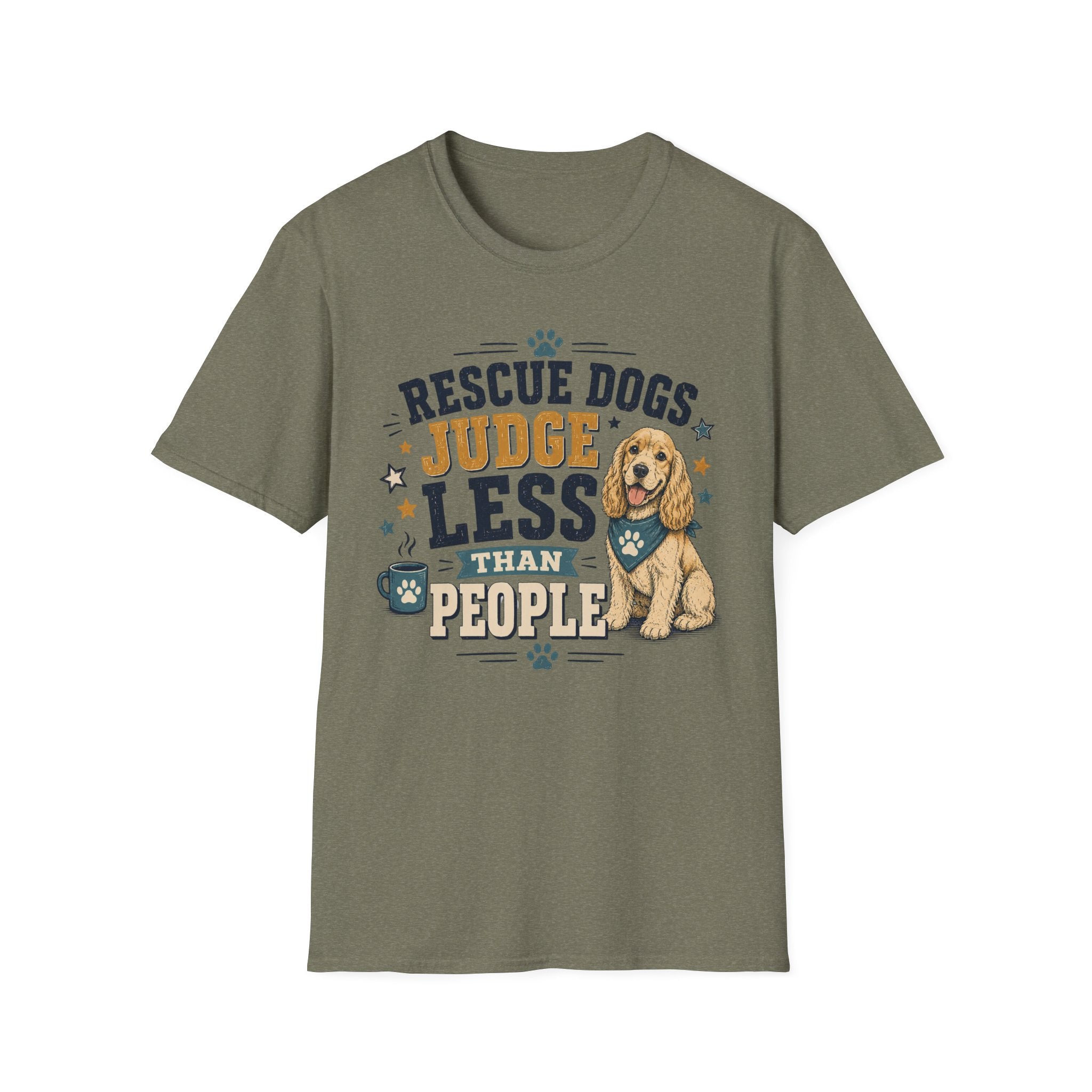 Rescue Dogs Judge Less Than People T-Shirt — Cute Cocker Spaniel Rescue Tee