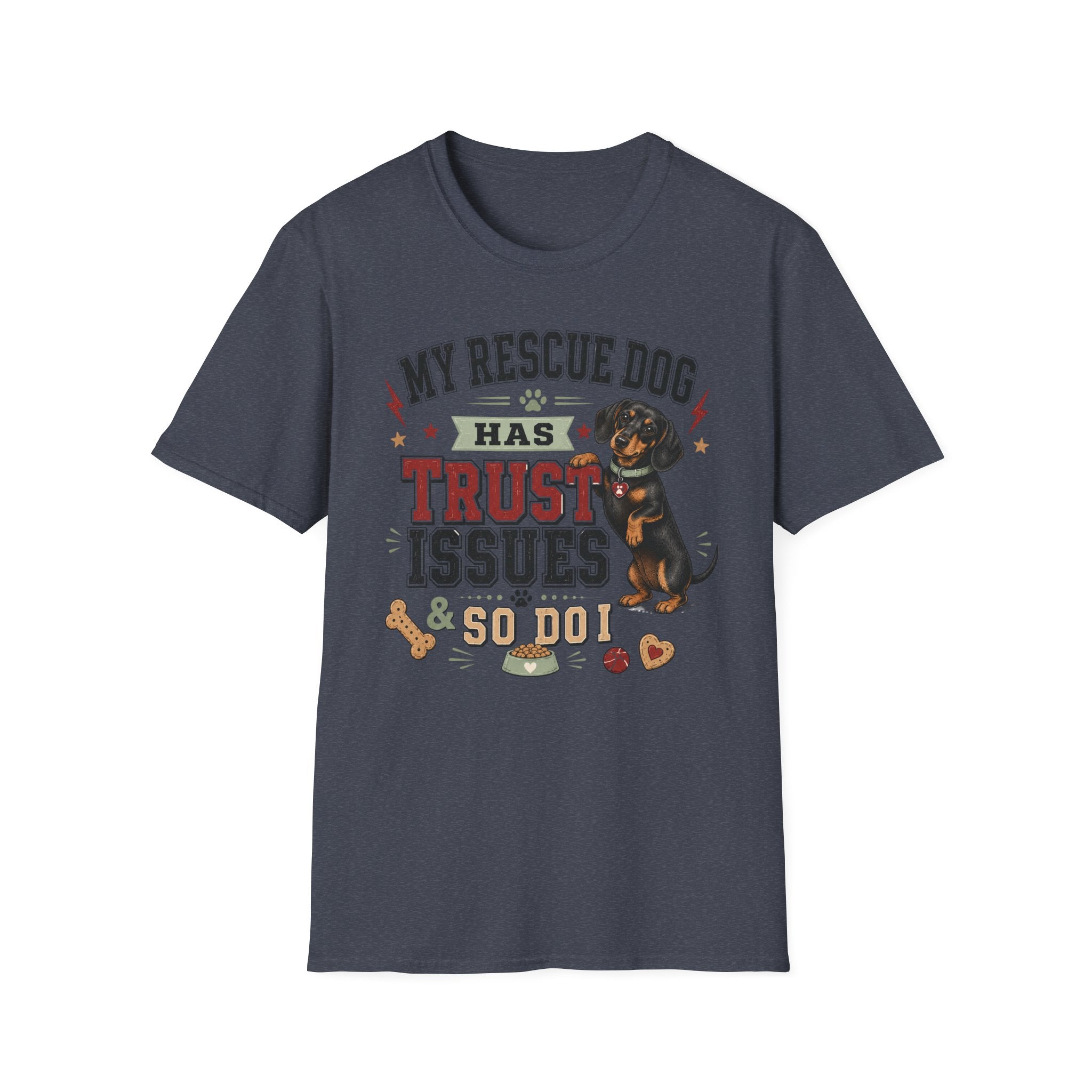 My Rescue Dog Has Trust Issues T-Shirt —Dachshund Rescue Dog Owner Tee