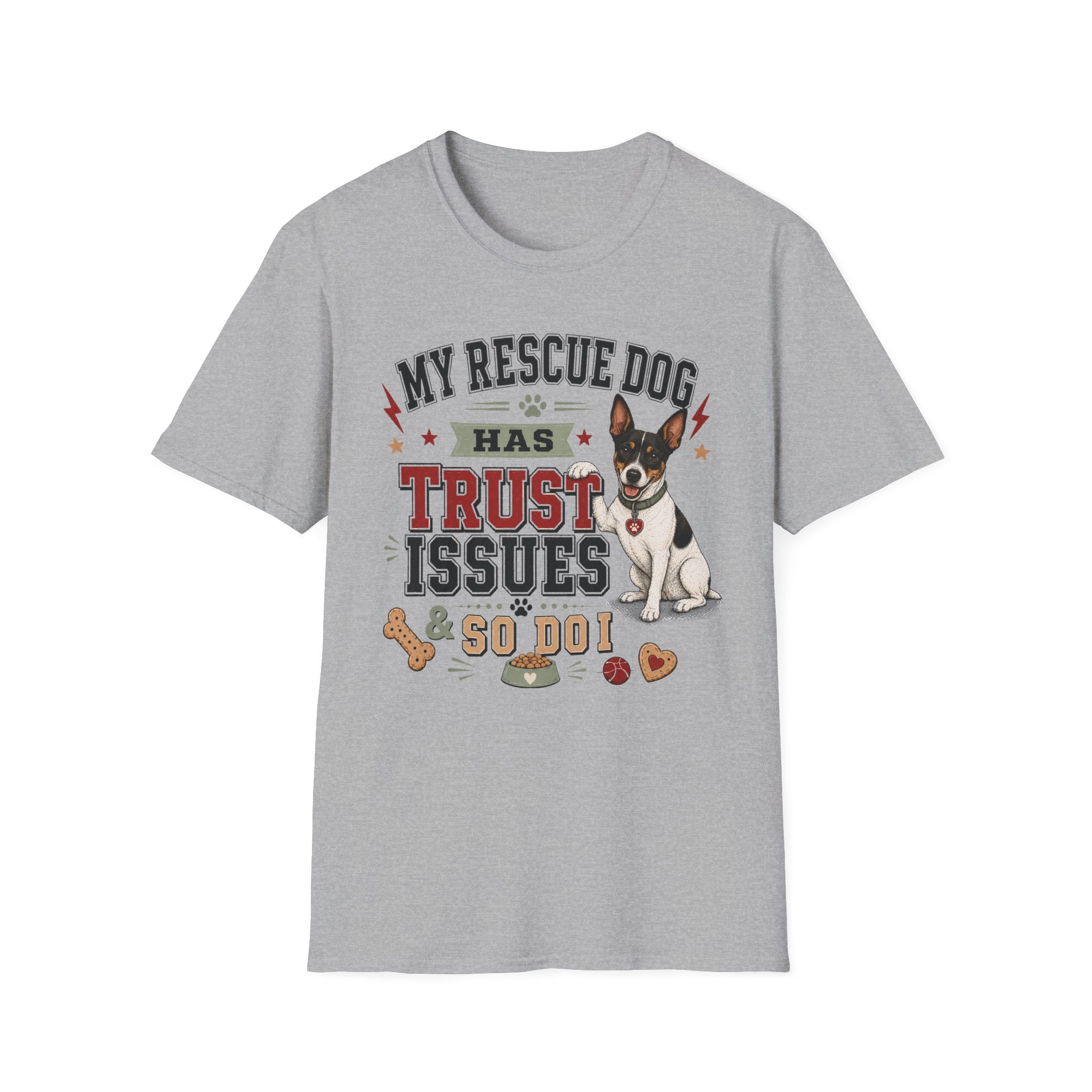 My Rescue Dog Has Trust Issues T-Shirt —Rat Terrier Rescue Dog Owner Tee