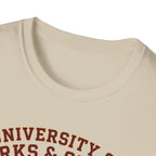 University of Barks & Spirits T-Shirt – "In Dogs We Trust" Crest Tee