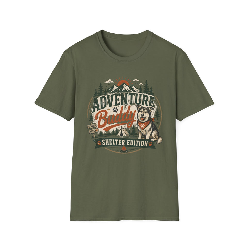 Adventure Buddy T-Shirt — Shelter Edition Dog Hiking Tee