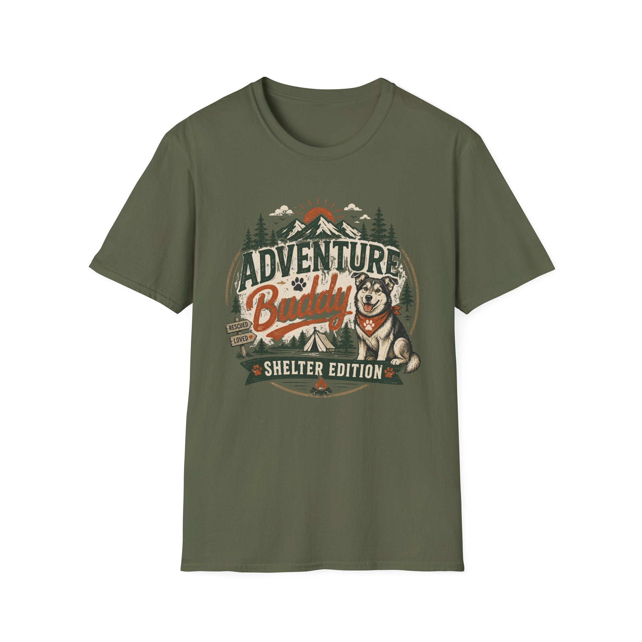 Adventure Buddy T-Shirt — Shelter Edition Dog Hiking Tee