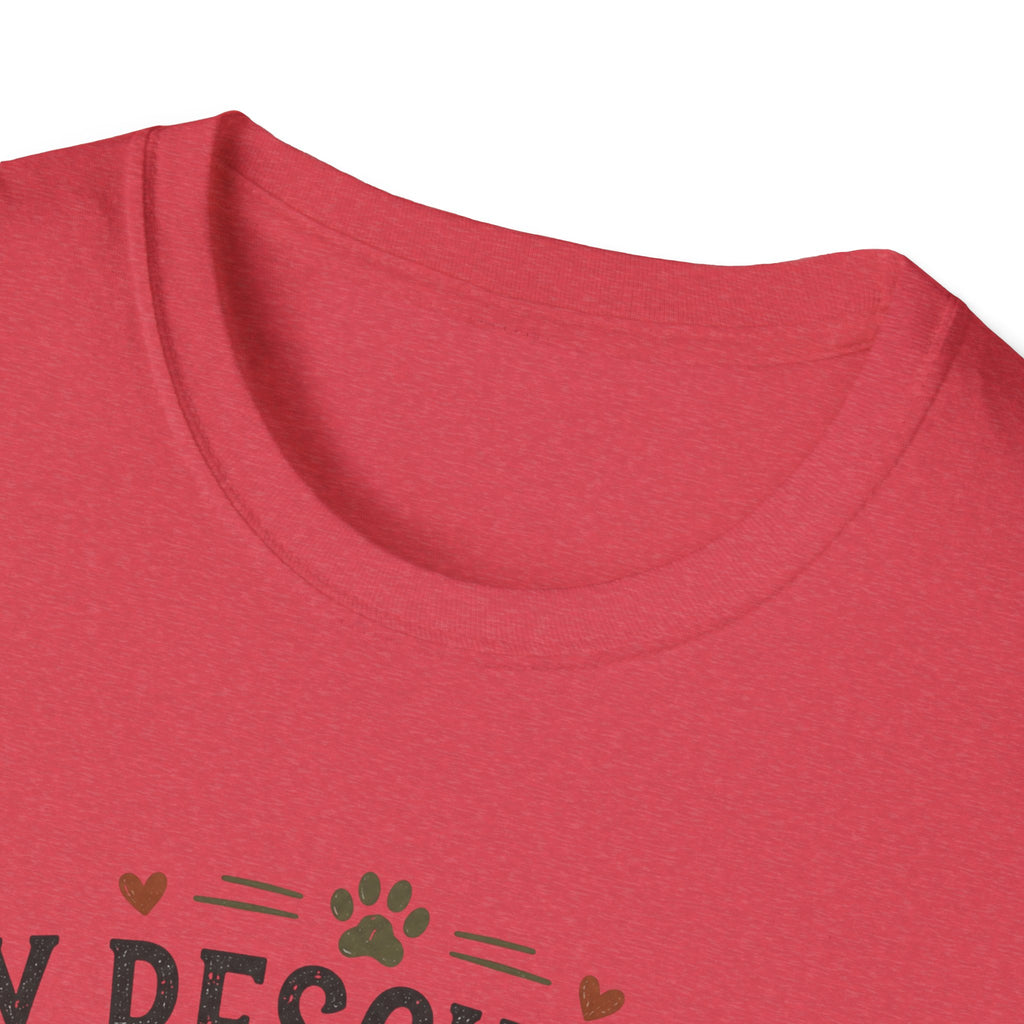 Rescue Dog T-Shirt — "My Rescue Dog Came With Emotional Baggage" Cute Adopted Pup Tee