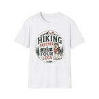 Hiking Partner Has Four Legs T-Shirt — Husky Dog Lover Outdoor Tee