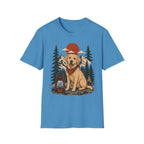 Yellow Lab Lantern T-Shirt — Retro Camping Dog Tee
