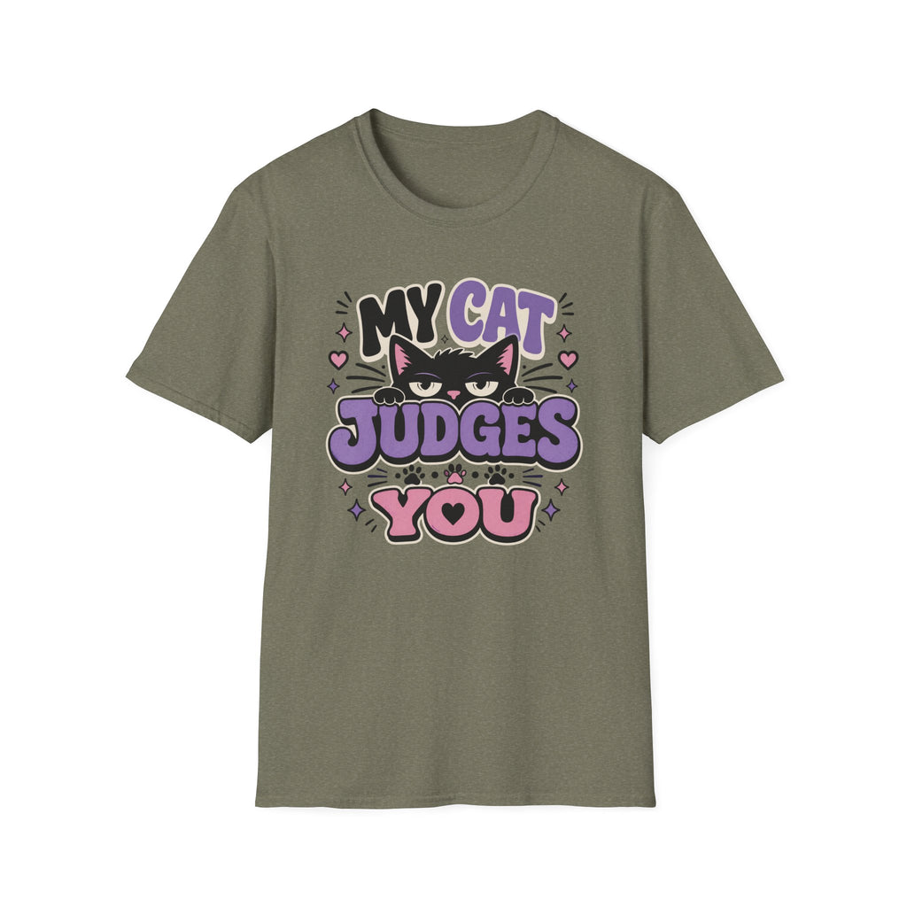 'My Cat Judges You' Cute Funny Cat Graphic Tee
