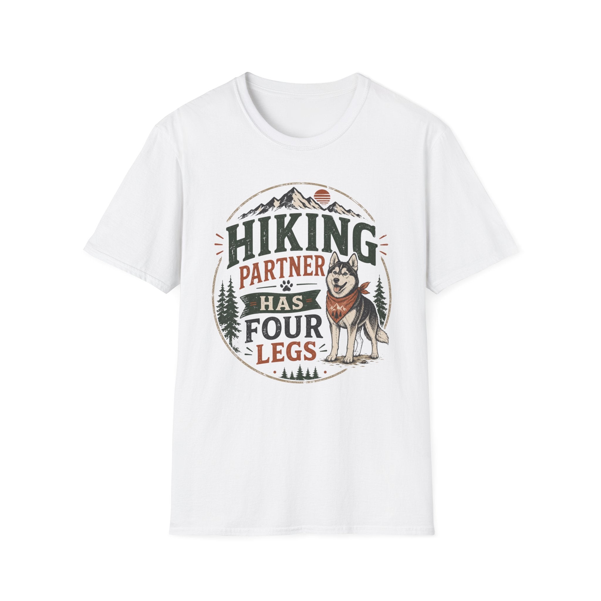 Hiking Partner Has Four Legs T-Shirt — Dog Lover Outdoor Tee