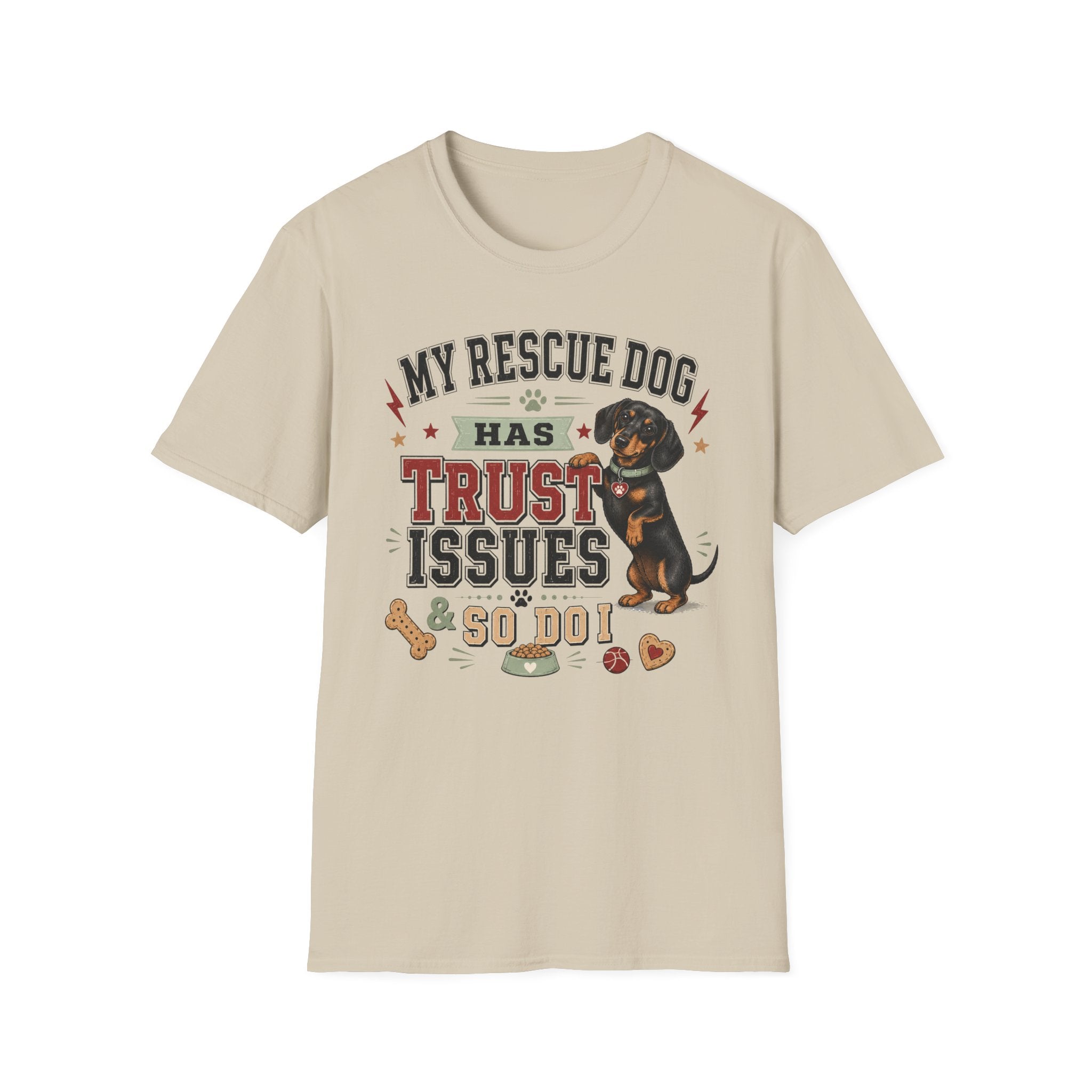 My Rescue Dog Has Trust Issues T-Shirt —Dachshund Rescue Dog Owner Tee