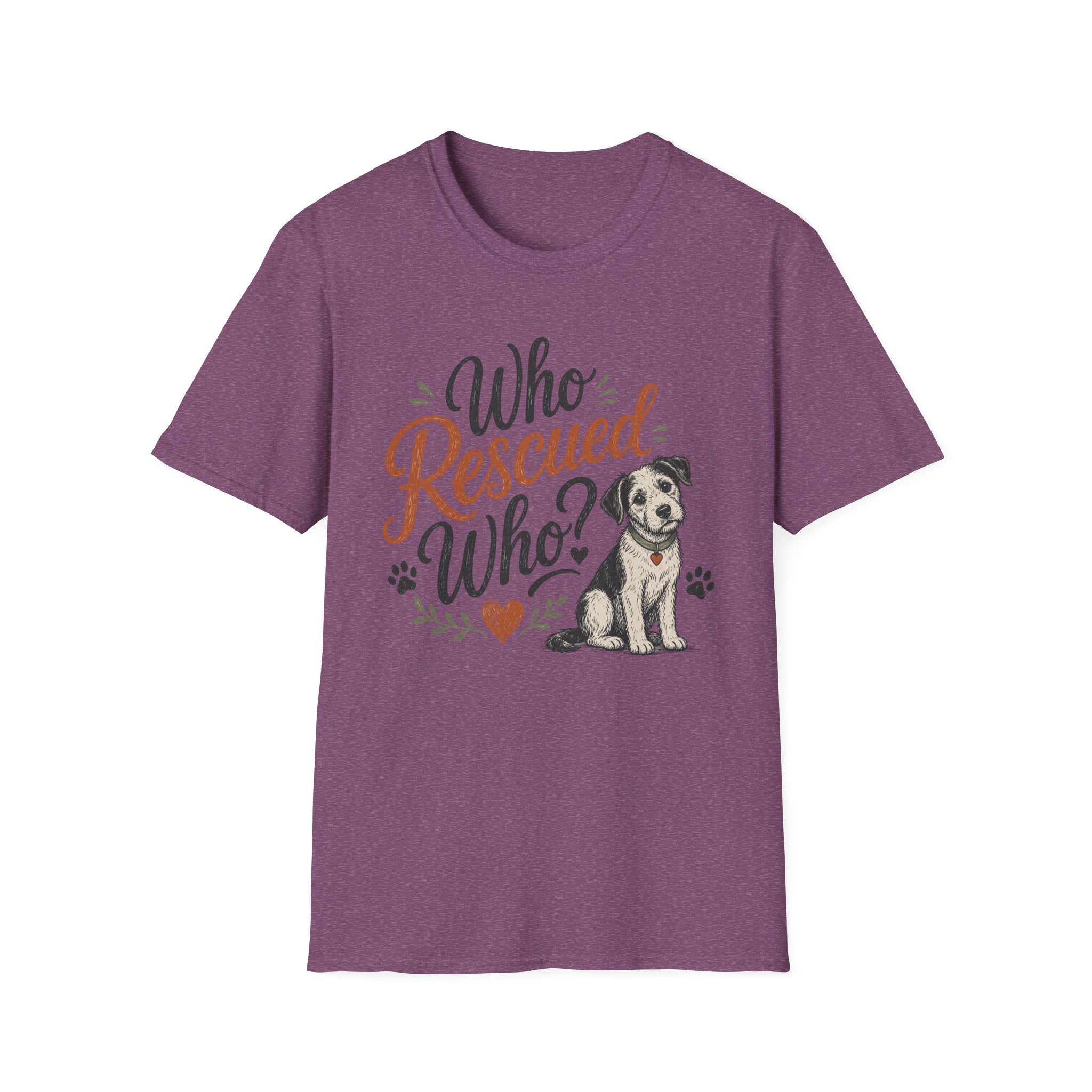 Who Rescued Who? Rescue Dog T-Shirt - Adopted Pet Lover Tee