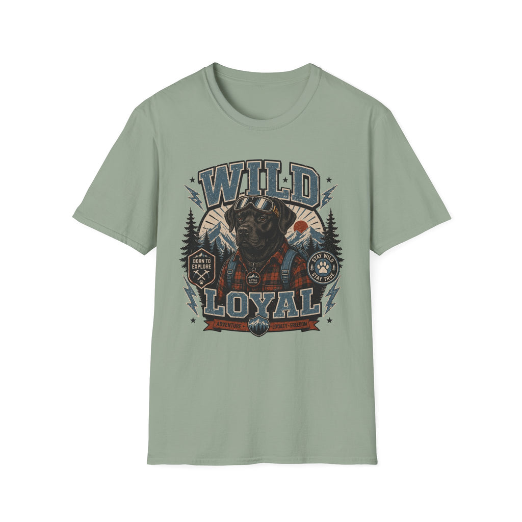 Wild & Loyal Dog T-Shirt — Vintage Lumberjack Black Labrador Design