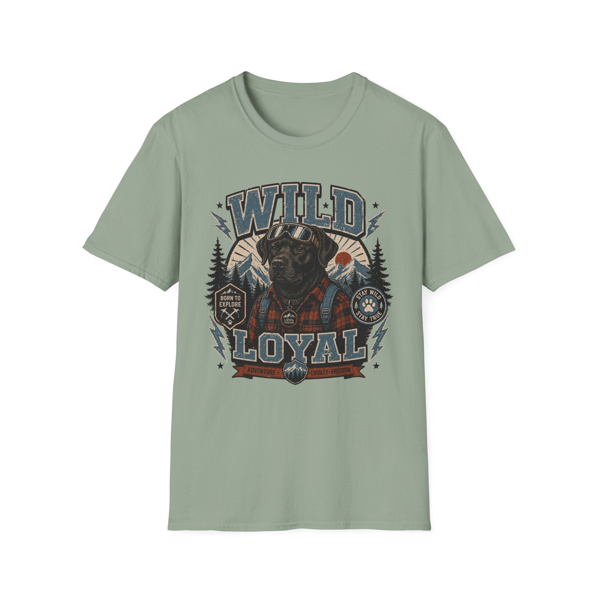 Wild & Loyal Dog T-Shirt — Vintage Lumberjack Black Labrador Design