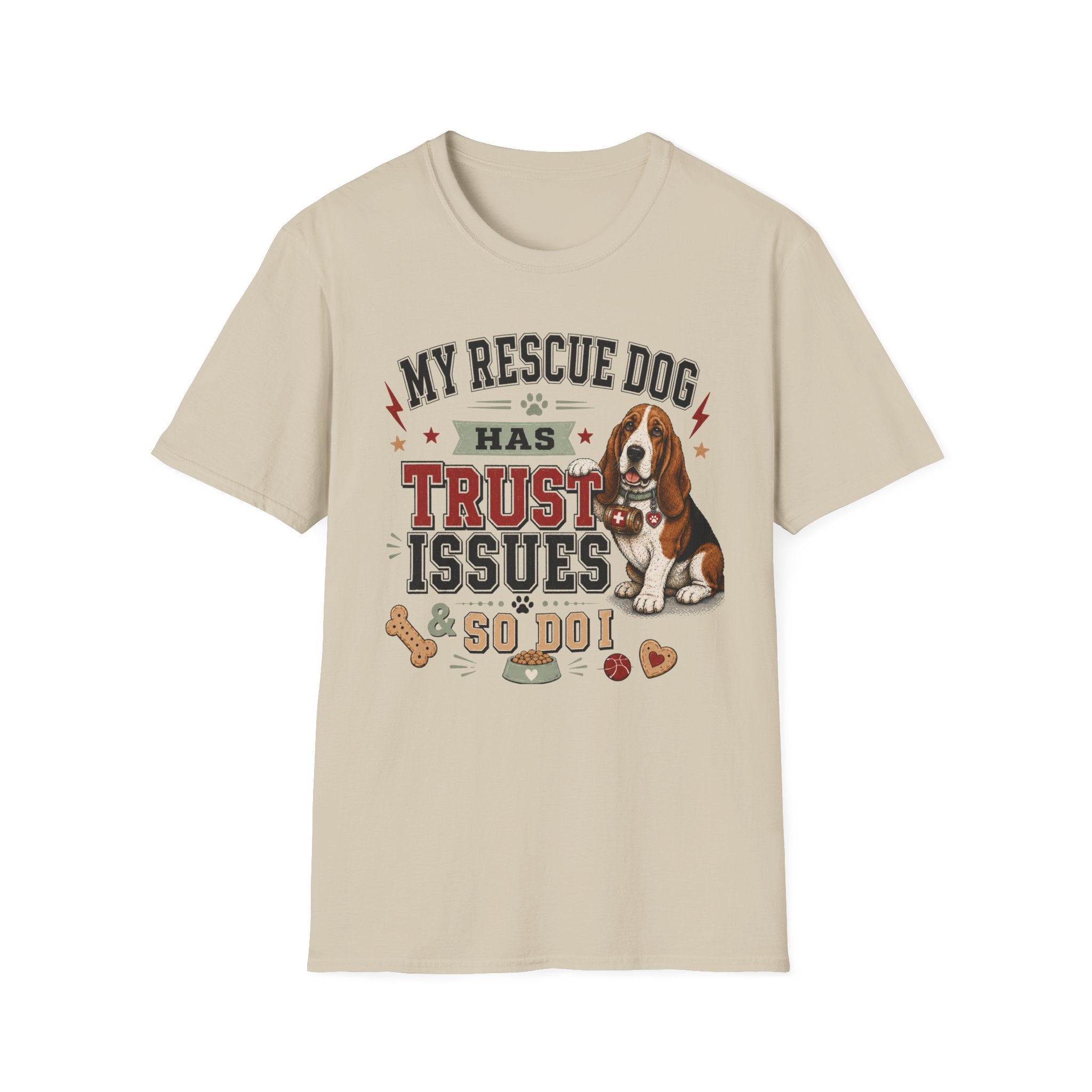 My Rescue Dog Has Trust Issues T-Shirt —Basset Rescue Dog Owner Tee
