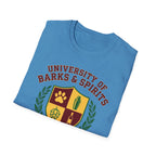 University of Barks & Spirits T-Shirt – "In Dogs We Trust" Crest Tee