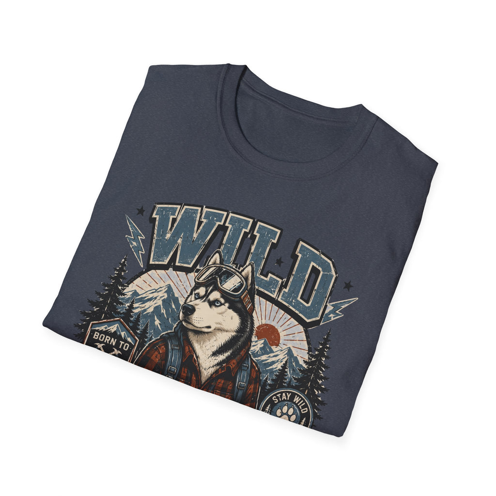 Wild & Loyal Husky T-Shirt — Vintage Mountain Dog Tee