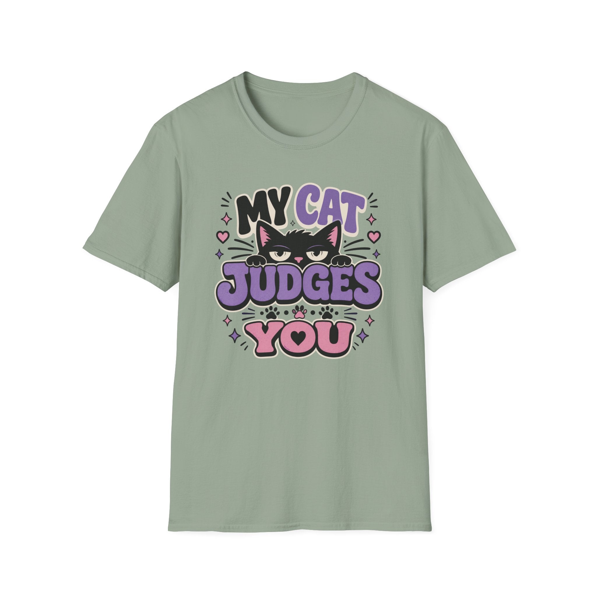 'My Cat Judges You' Cute Funny Cat Graphic Tee